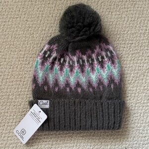 Coal Women's Gray and Pink Knit Beanie
